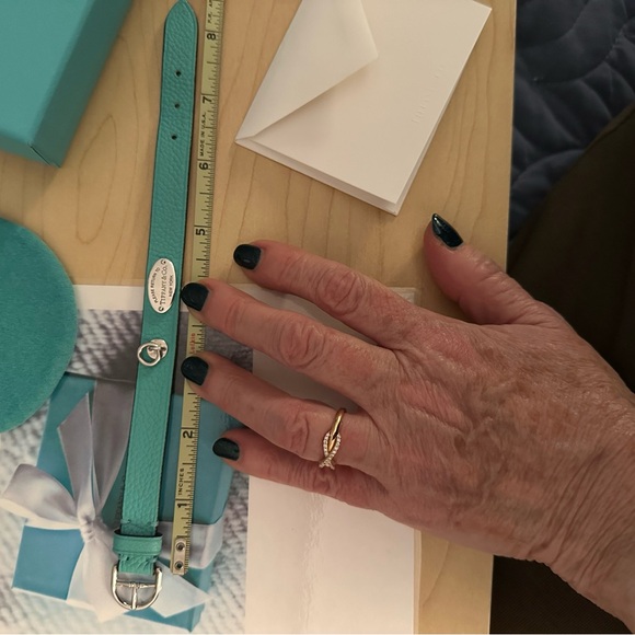 Tiffany & Co. Leather Bracelet with Sterling Silver Logo - Picture 3 of 7